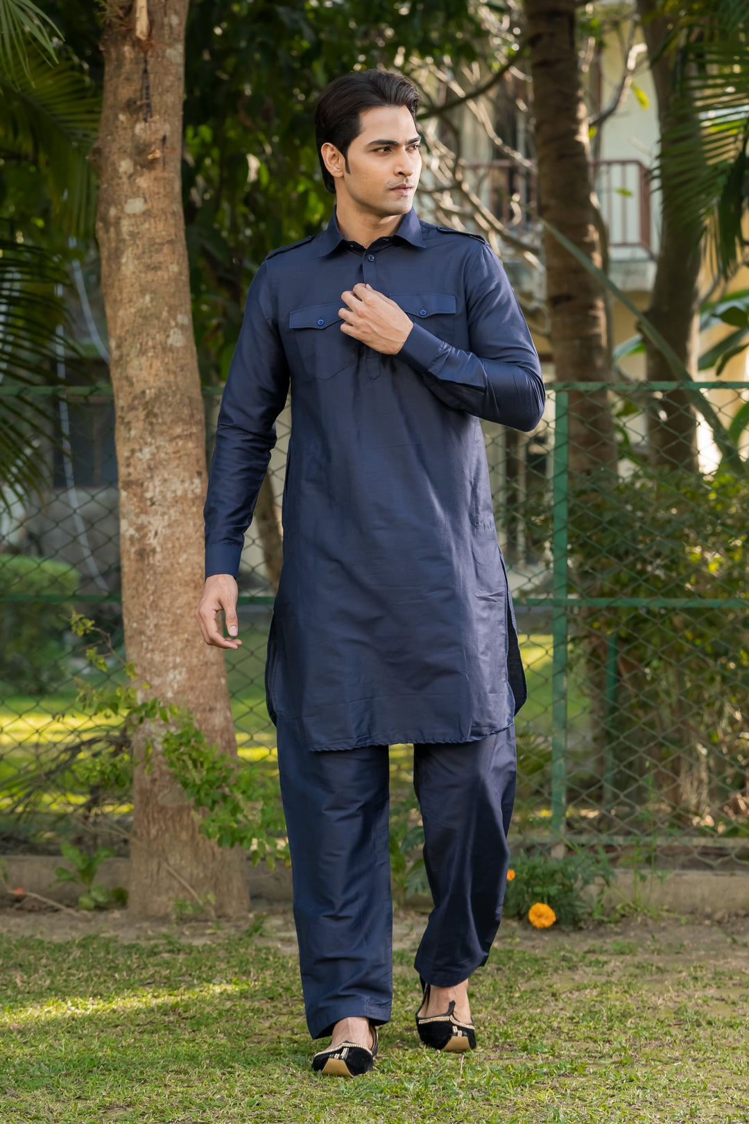 Neel Pathani Viscose Kurta Set for Men | SHOBITAM
