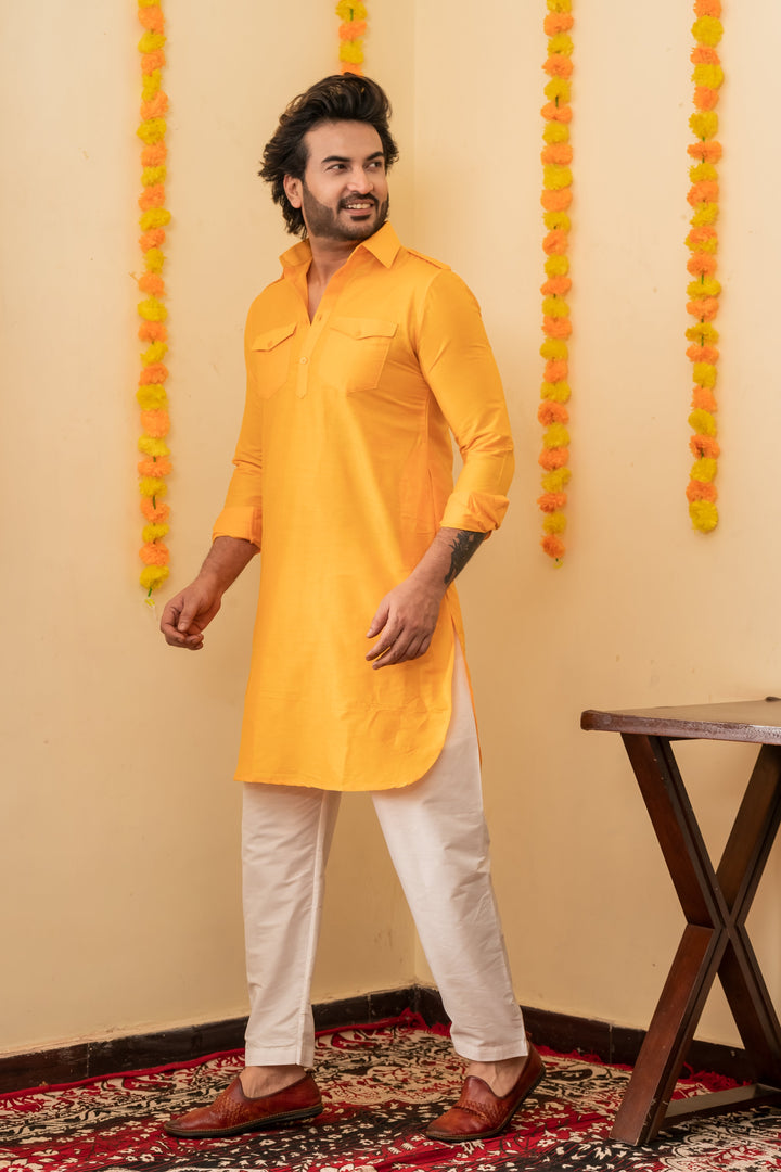 Viraj Pathani Viscose Kurta Set for Men | SHOBITAM