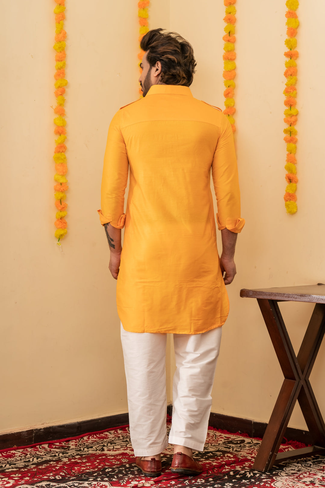 Viraj Pathani Viscose Kurta Set for Men | SHOBITAM
