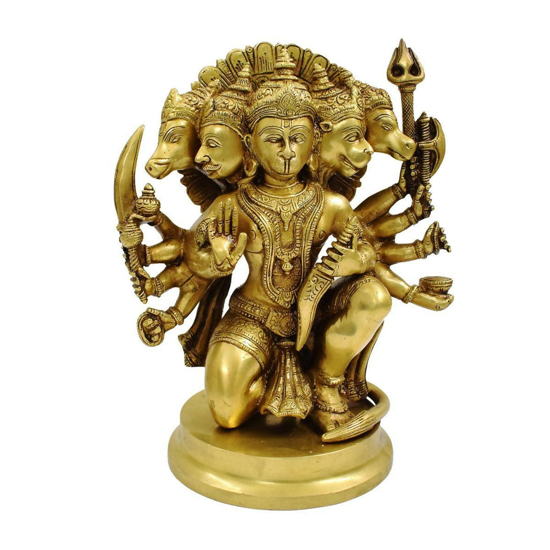 BRASS PANCHAMUKHI HANUMAN IDOL 11*9*6 | SHOBITAM