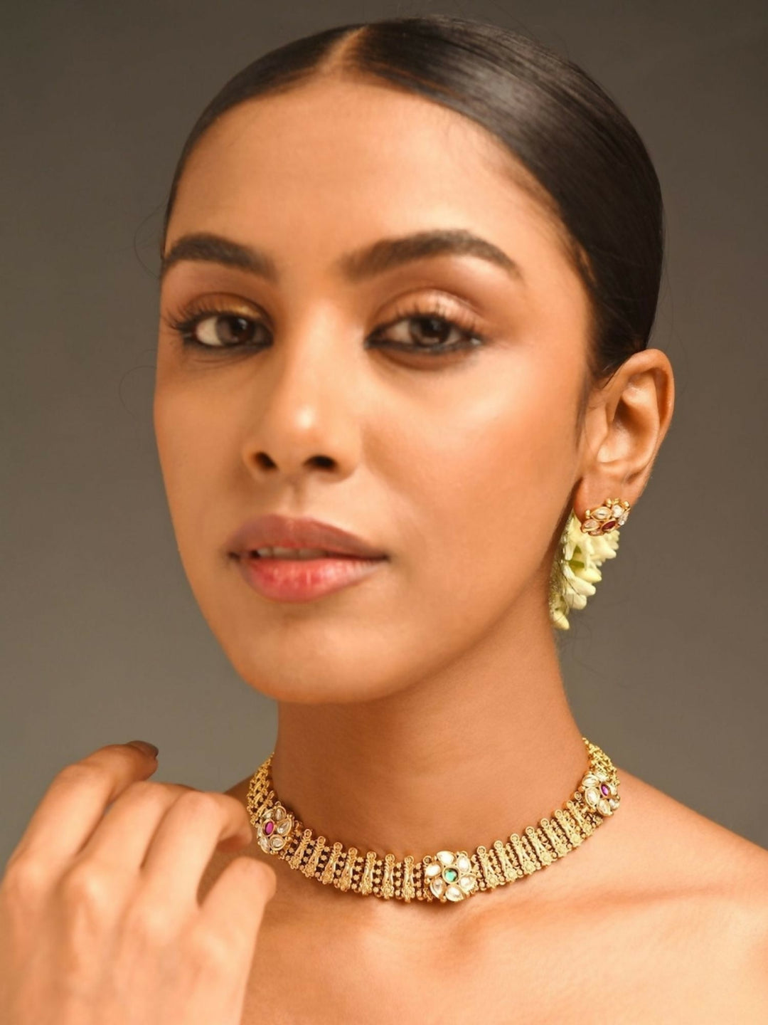 Premium designer choker necklace Set | SHOBITAM