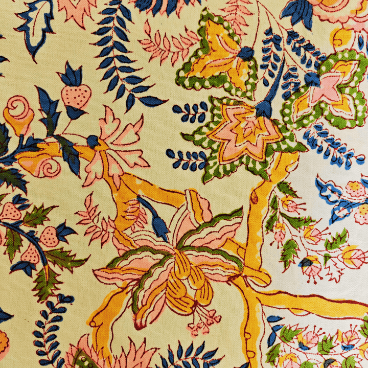 Gulel Hand Block Print Table Runner, 100% cotton, 13" x 72"-SHOBITAM