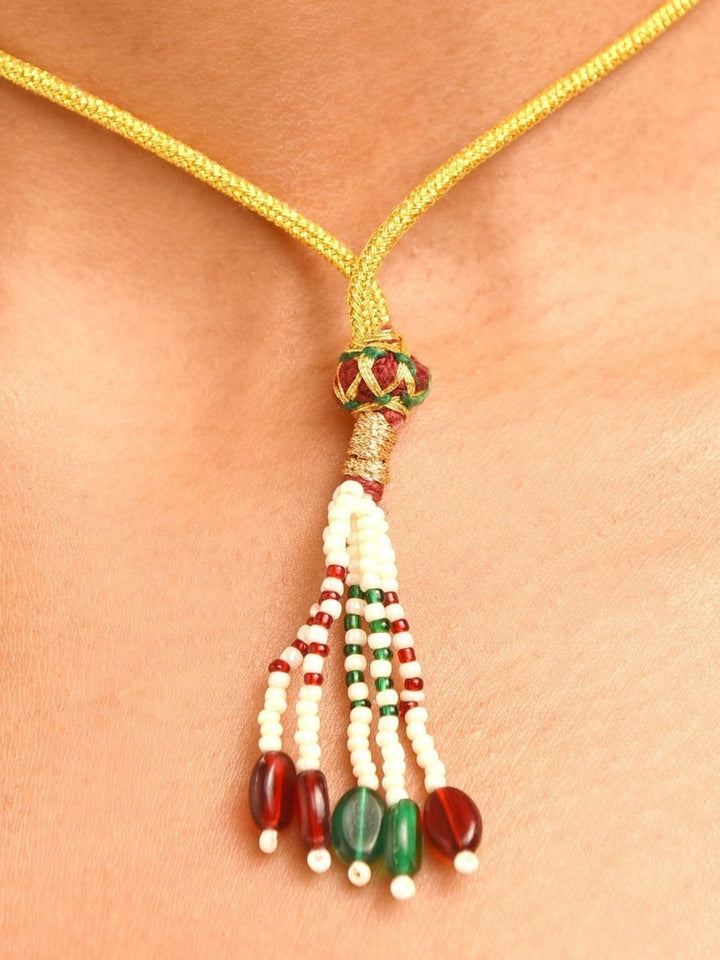 Antique Necklace Set in Gold Plating – Festive | SHOBITAM