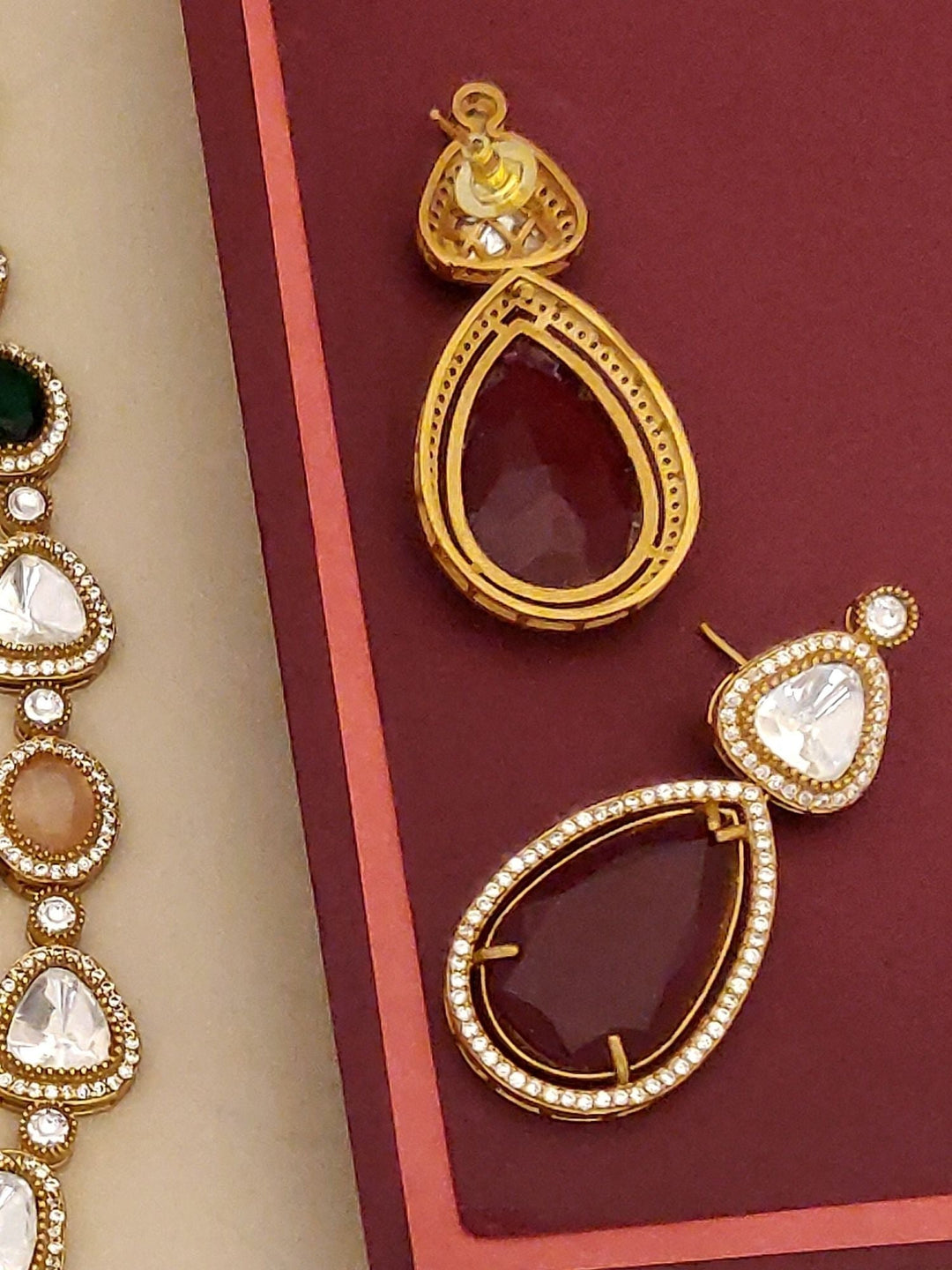 Multicolour Gold Plated Jaipuri Bead Stone Polki Necklace Set | SHOBITAM