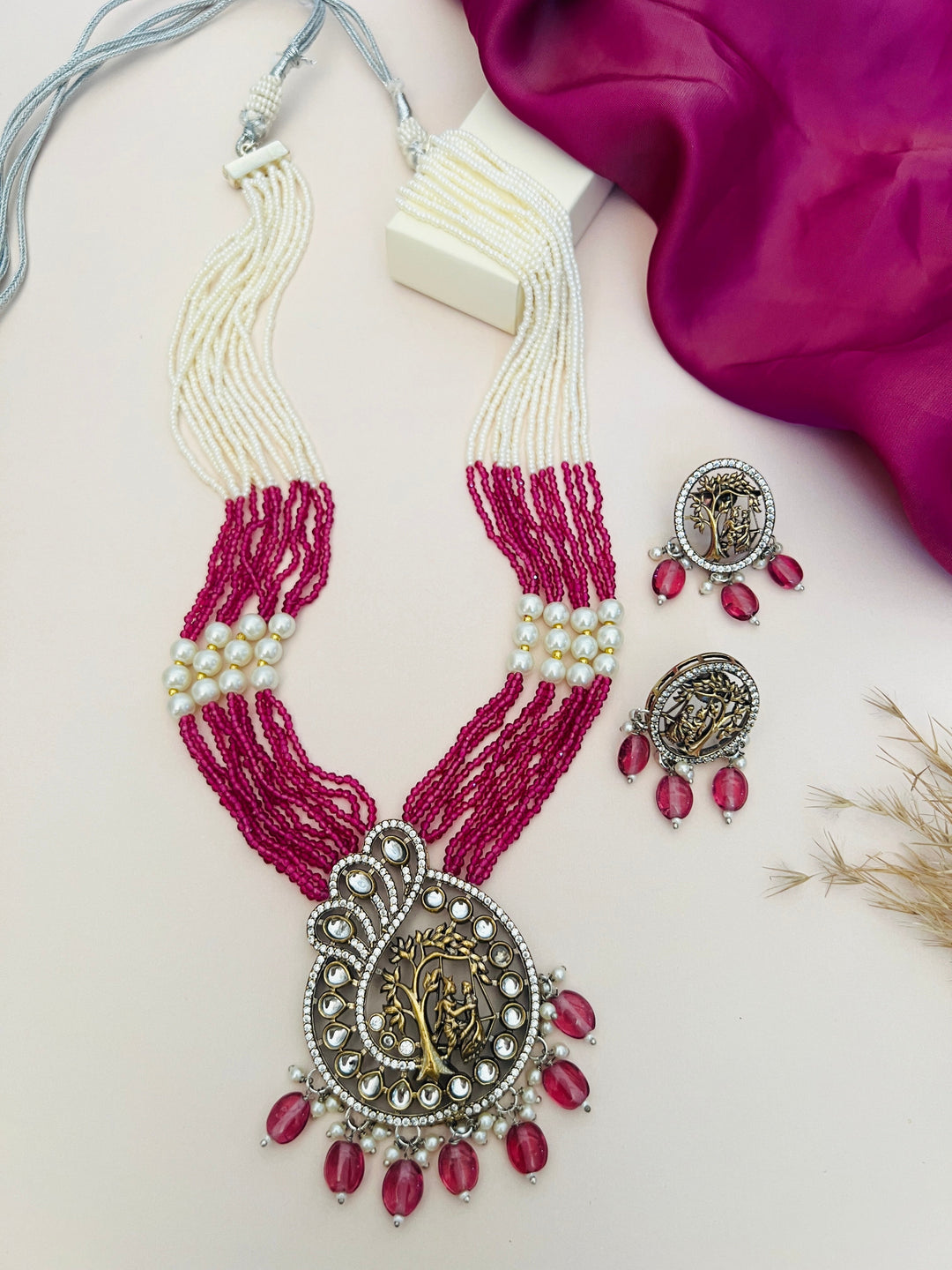 Multi Layer Pearl Mala Set – Festive Ethnic Glam | SHOBITAM