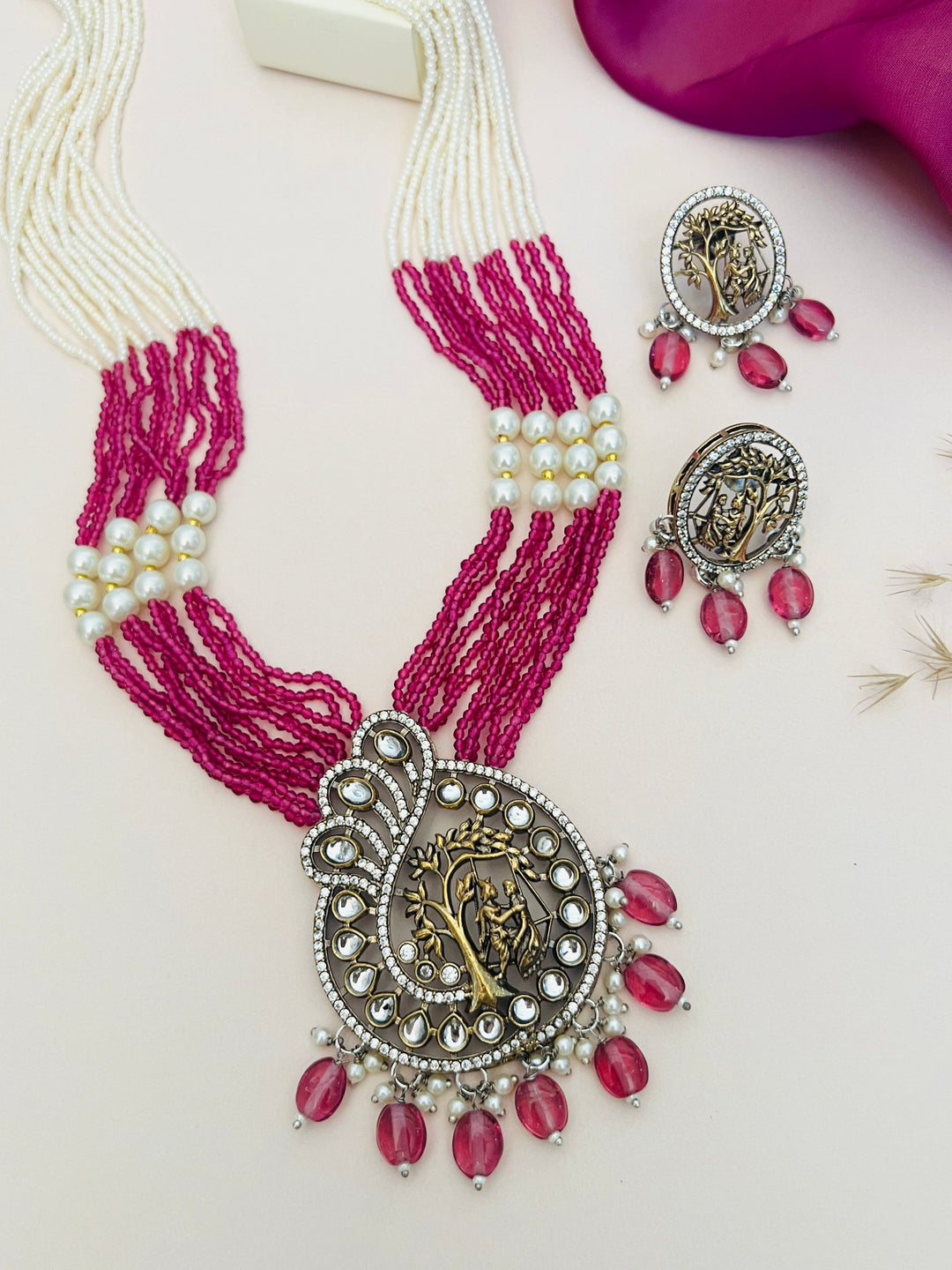 Multi Layer Pearl Mala Set – Festive Ethnic Glam | SHOBITAM
