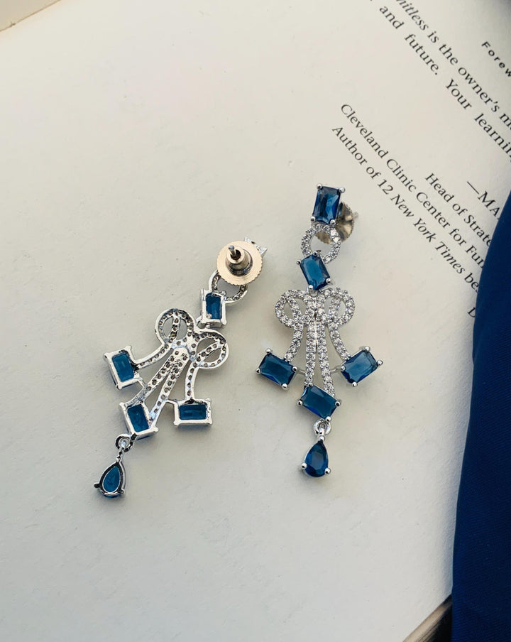 Premium Royal Blue Party Wear Necklace Set | SHOBITAM