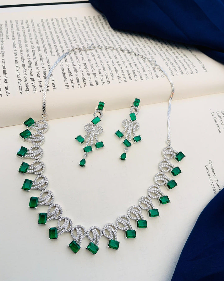 Premium Royal Blue Party Wear Necklace Set | SHOBITAM