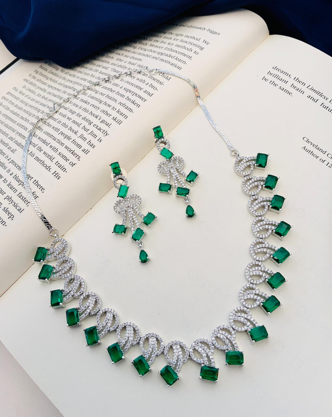 Premium Royal Blue Party Wear Necklace Set | SHOBITAM