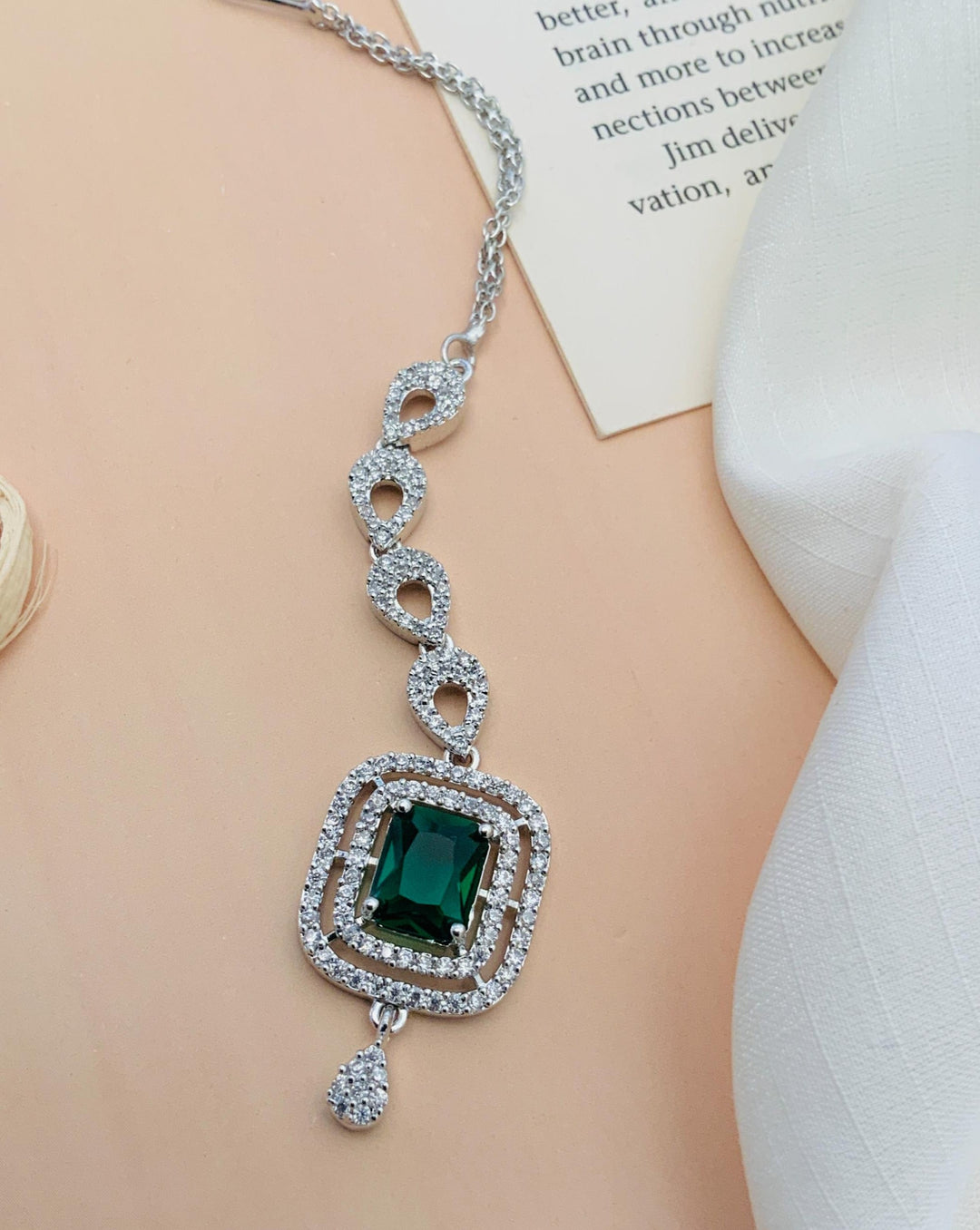 Gold Plated, Bold Silver Plated American Diamond Maangtikka | SHOBITAM