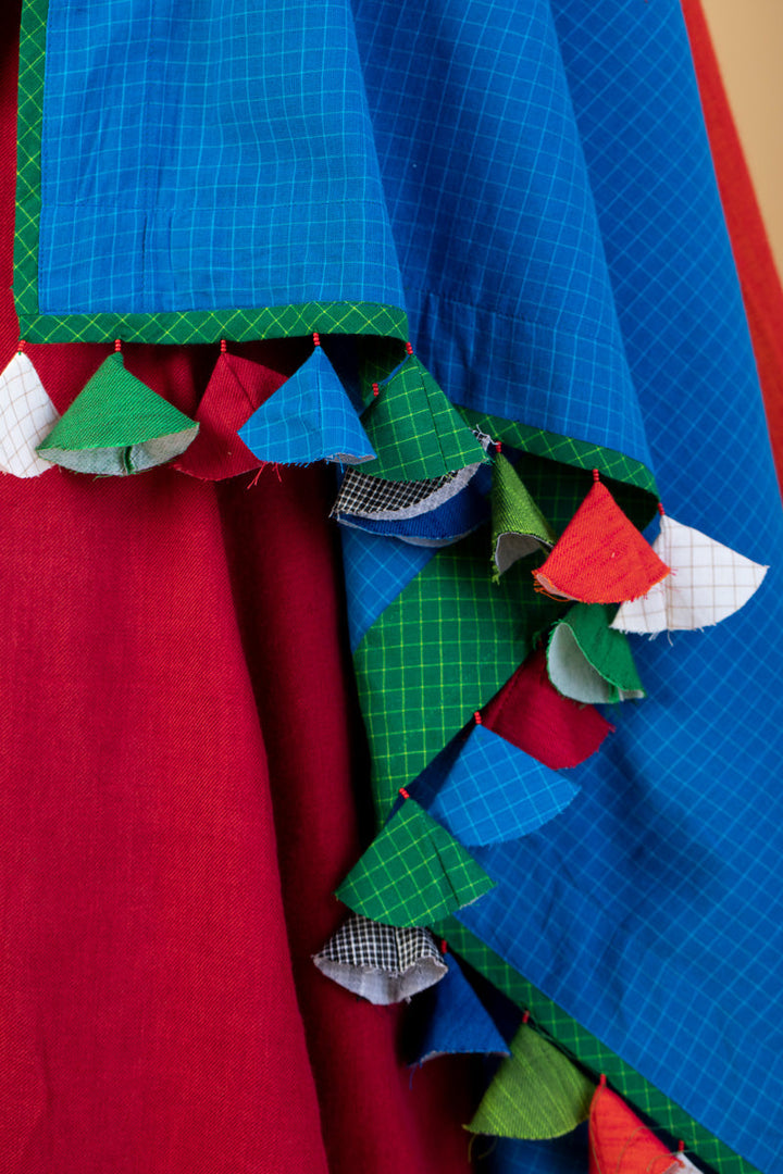Multi-color Patch-work Woman’s Tassel Dupatta-  | SHOBITAM