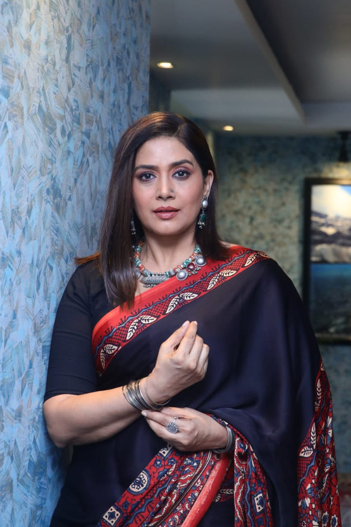 Sonali Kulkarni in Kriya Ajrakh Saree| SHOBITAM