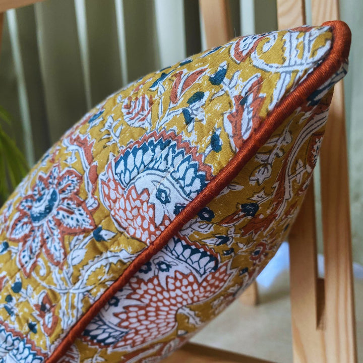Augusta Quilted Cushion Covers, 16" x 16", Pack of 2 | SHOBITAM