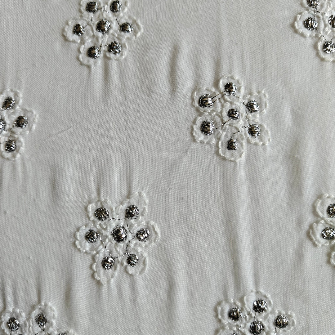 Kashaf White Chikankari Cushion Cover, 18" x 18", Pack of 1 | SHOBITAM