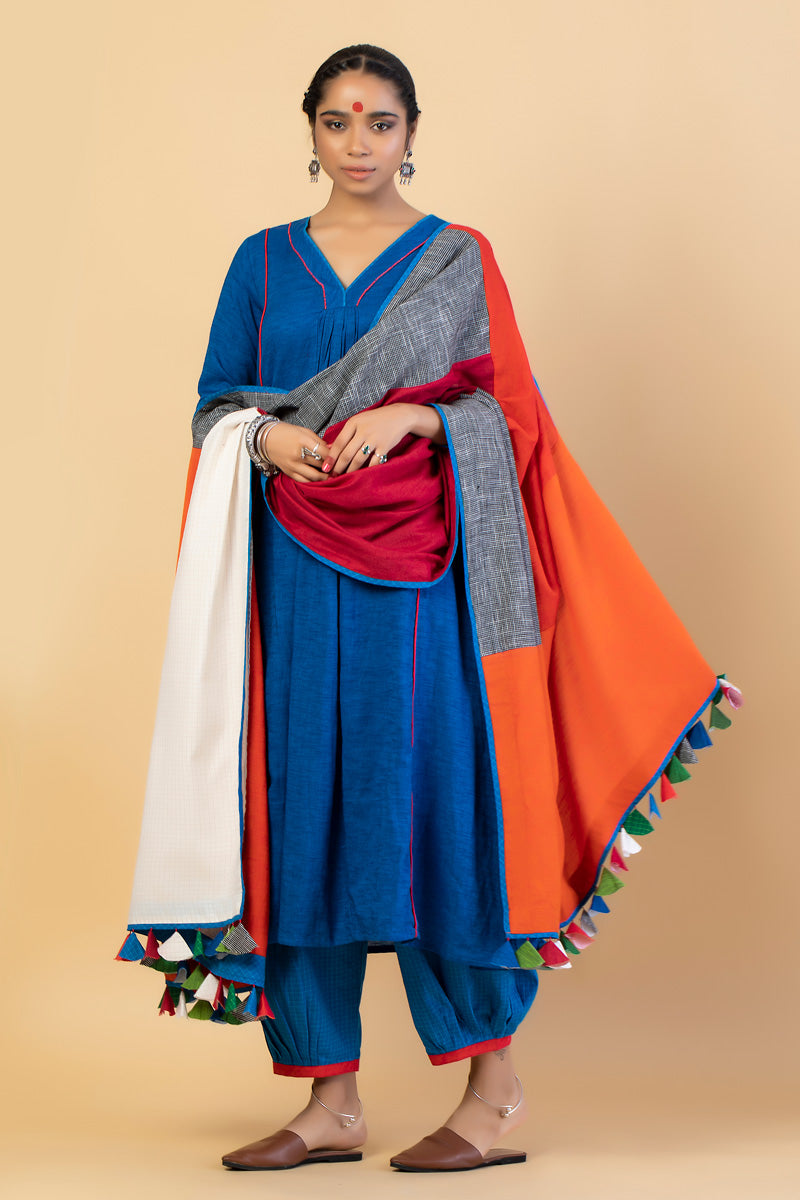 Indigo Soft Cotton Woven Kurta (Set of 2)  | SHOBITAM