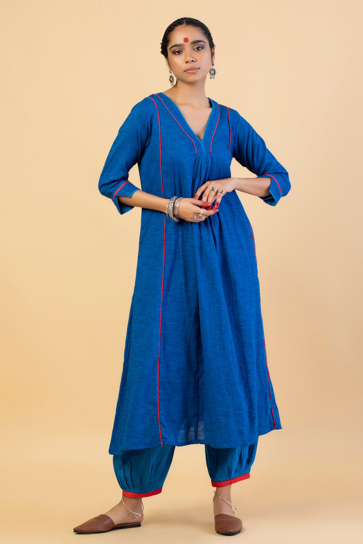 Indigo Soft Cotton Woven Kurta (Set of 2)  | SHOBITAM