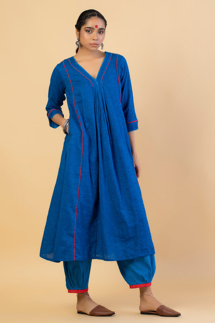 Indigo Soft Cotton Woven Kurta (Set of 3) | SHOBITAM