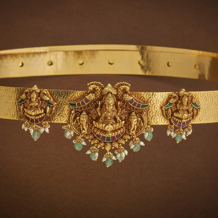 Gold Plated Twin Peacock Ethnic Antique Waist Belt | Shobitam Jewelry