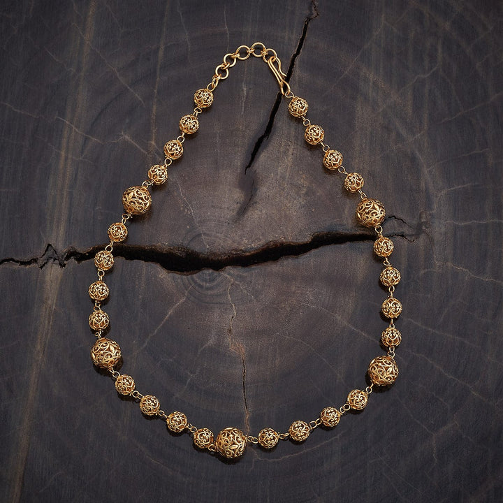 Gold-Plated Beaded Design Antique Chain