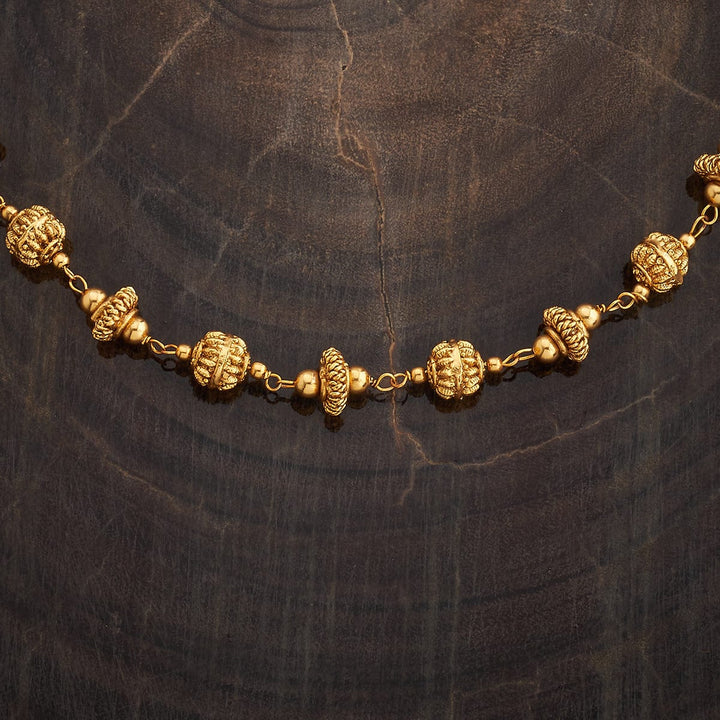 Ornate Gold-Plated Beadwork Chain Mala or Necklace