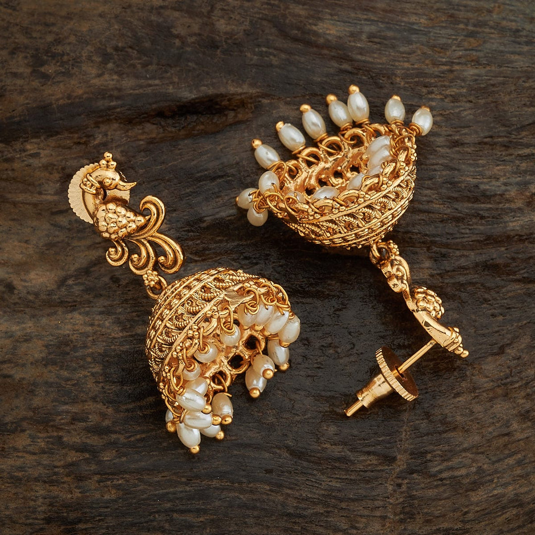 Peacock Design Antique Jhumka Earring