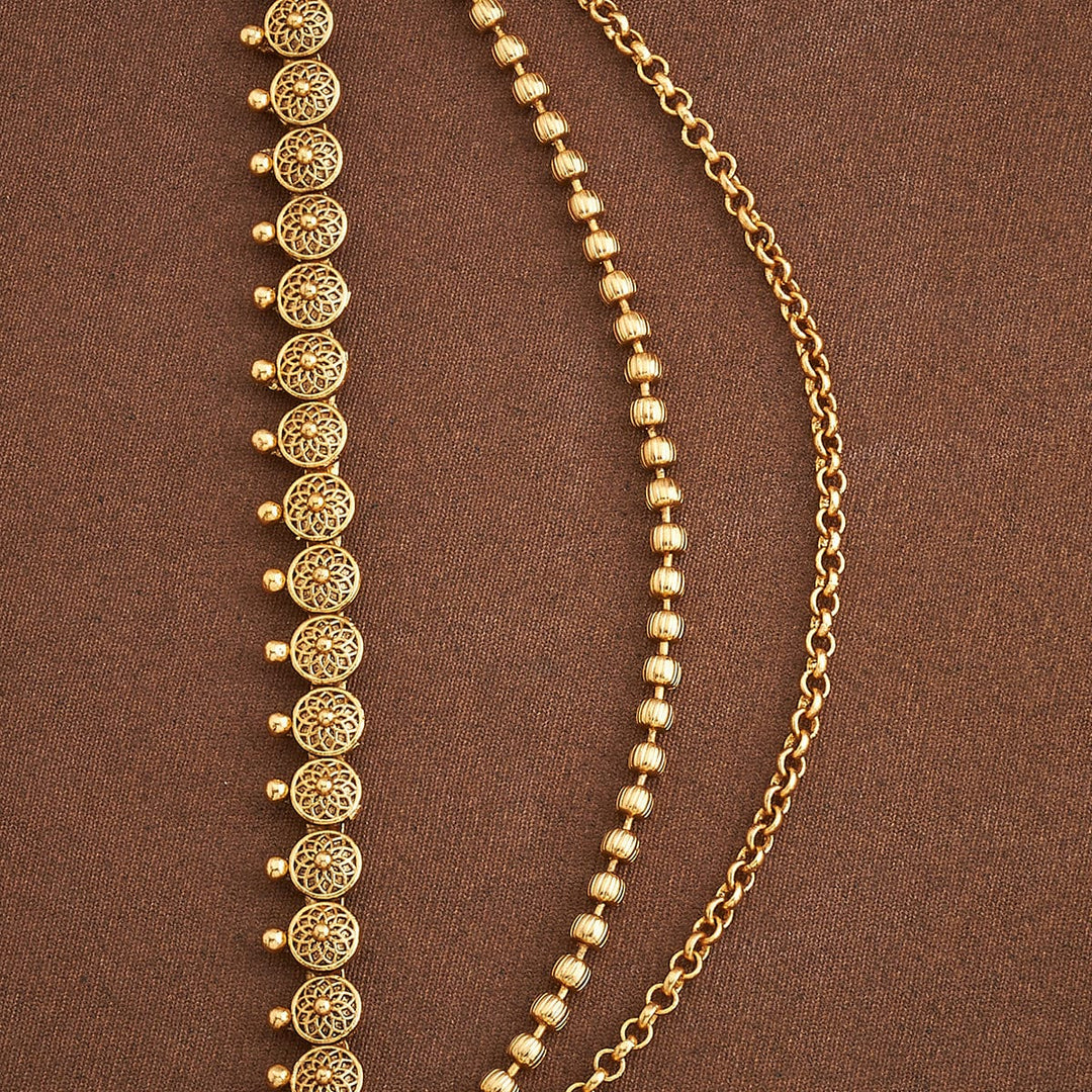Traditional Gold-Plated Antique Matil or Hair Ornament