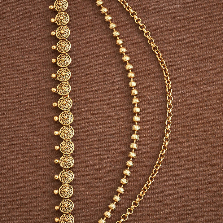 Traditional Gold-Plated Antique Matil or Hair Ornament