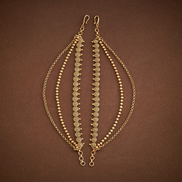 Traditional Gold-Plated Antique Matil or Hair Ornament