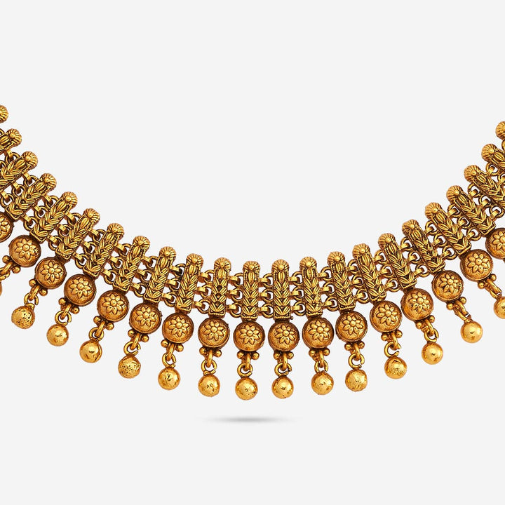 Traditional Gold Plated Choker Necklace and Jhumkas Set