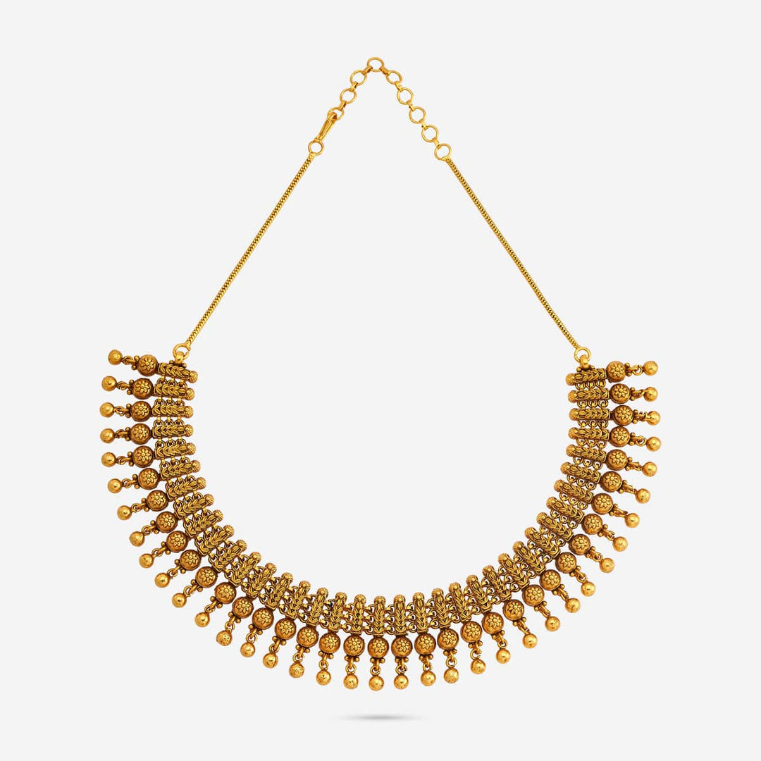 Traditional Gold Plated Choker Necklace and Jhumkas Set