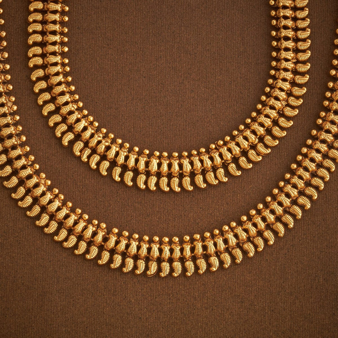 Mango Design Gold-Toned Anklet Pair With Bells