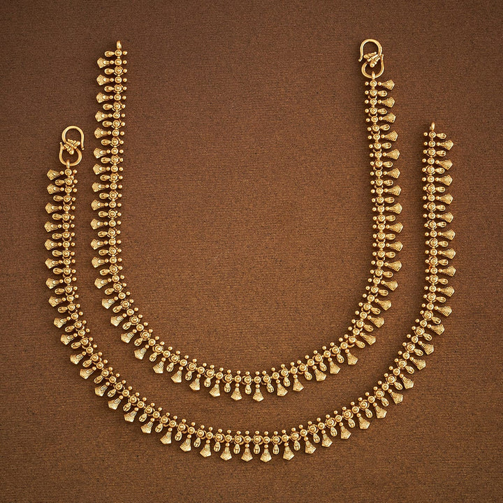 Leaf motifs Antique Anklet Pair