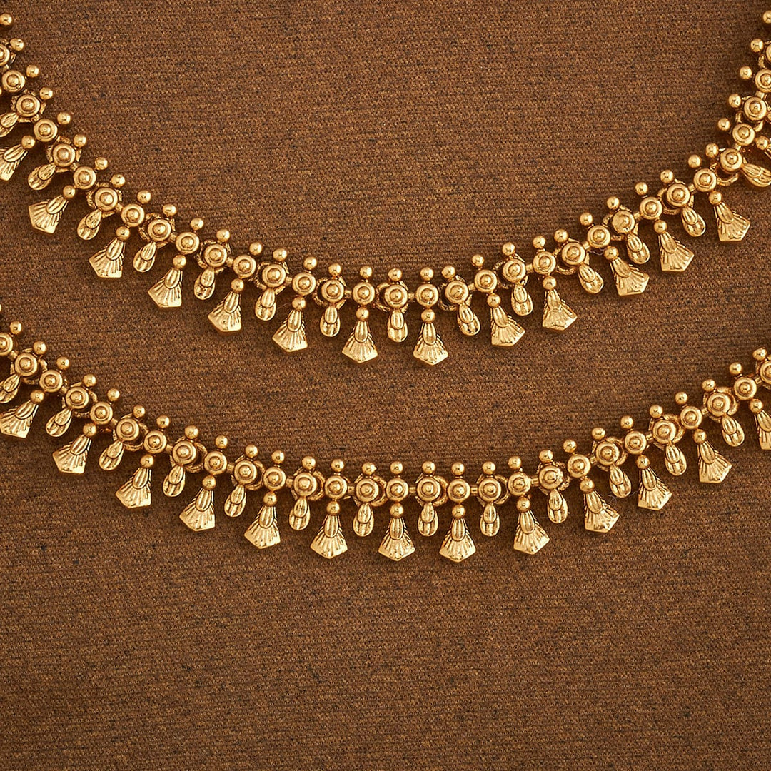 Leaf motifs Antique Anklet Pair