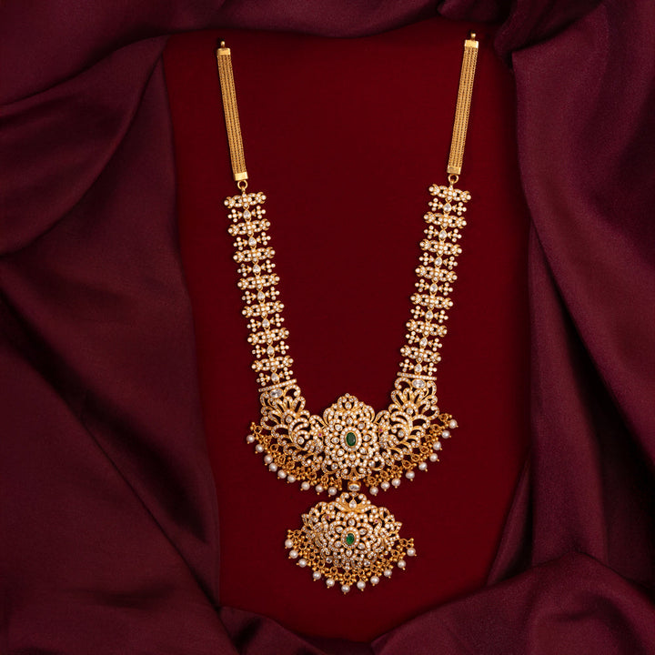 92.5 Silver, 24kt Gold Polish Peacock Vilasini Necklace  | SHOBITAM