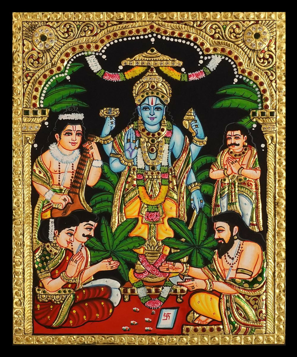 TANJORE PAINTING SATHAYANARAYANA 12*10 | SHOBITAM