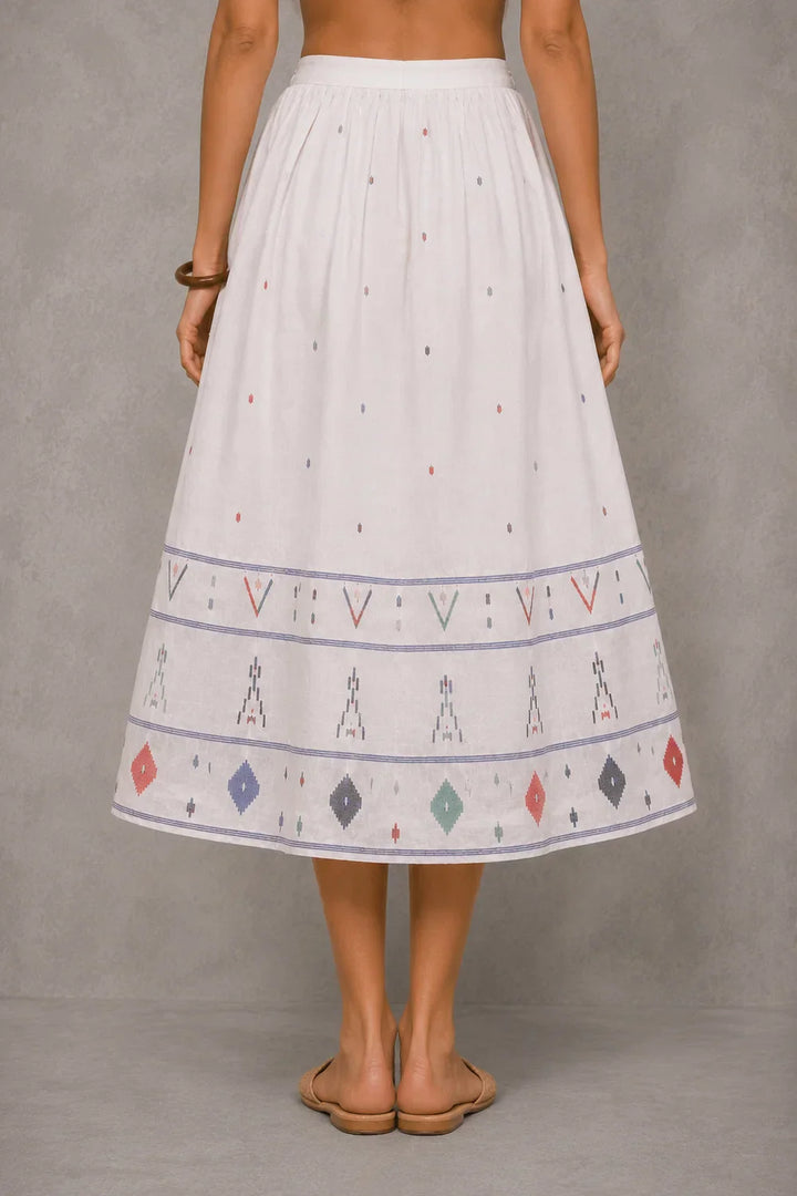 Mosaic White Jamdani Skord | SHOBITAM