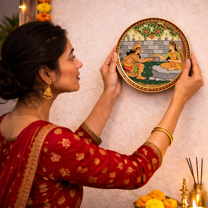 Ramayan Bengal Pattachitra Wall Plates -Set of 3
