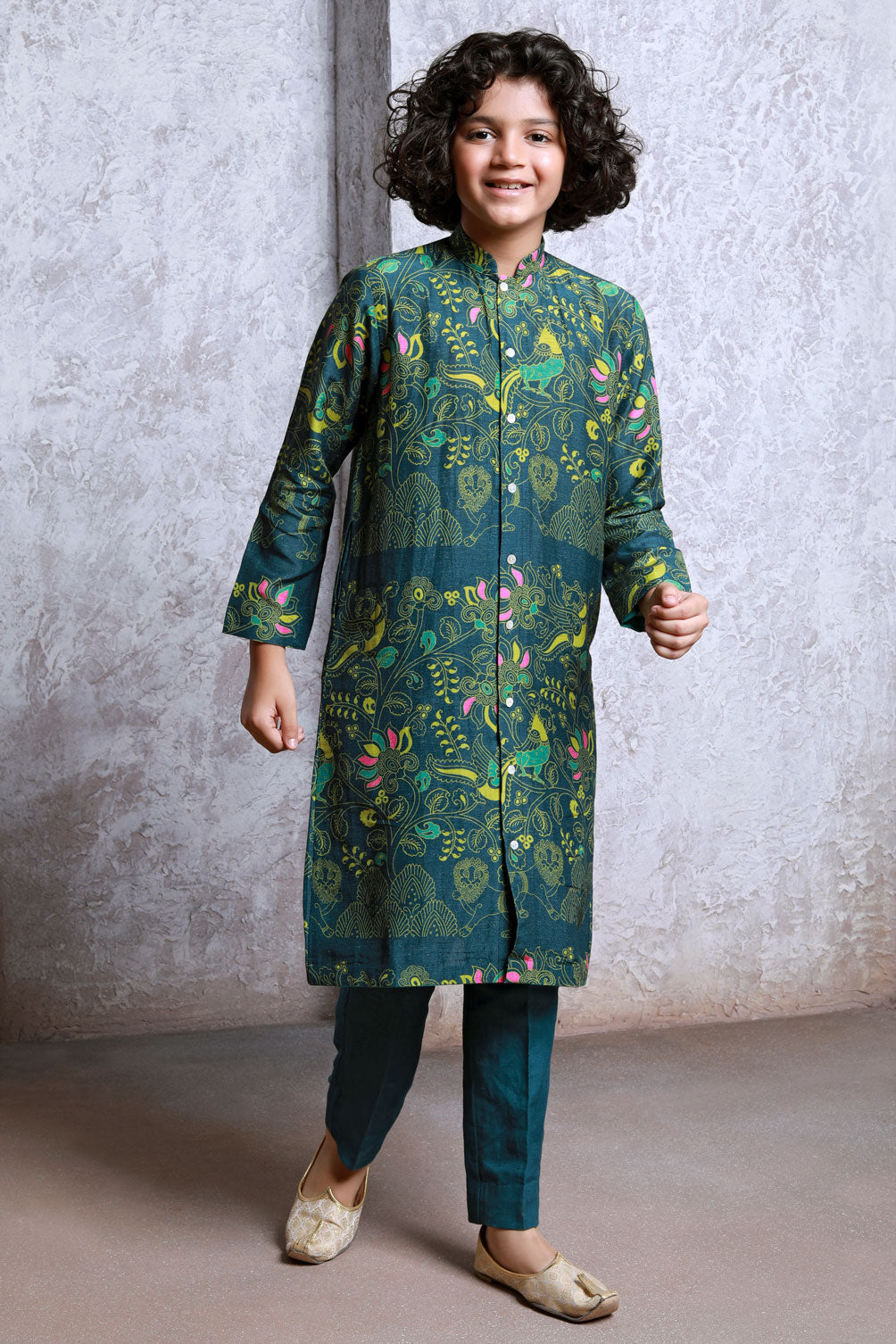Bagh Green Set (Boy) | SHOBITAM