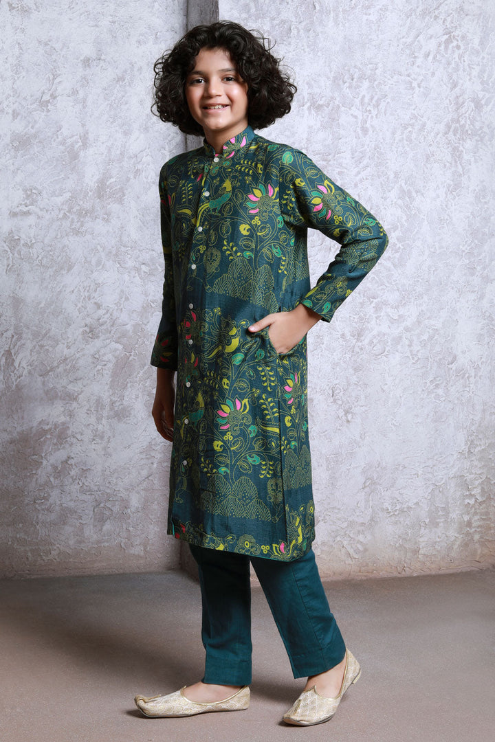 Bagh Green Set (Boy) | SHOBITAM