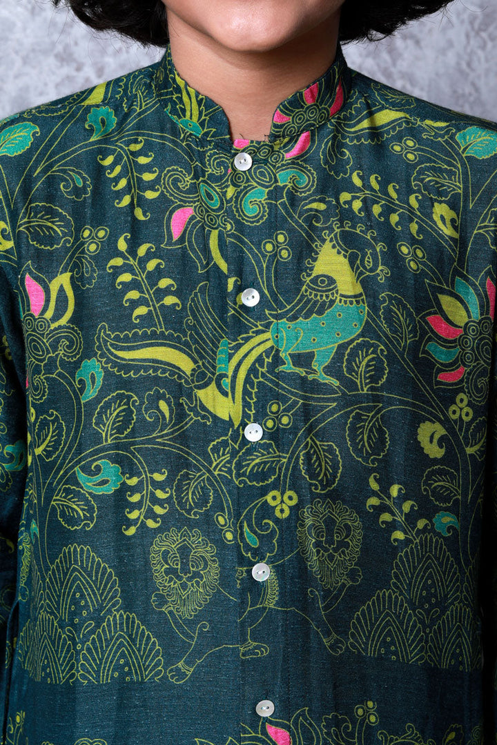 Bagh Green Set (Boy) | SHOBITAM