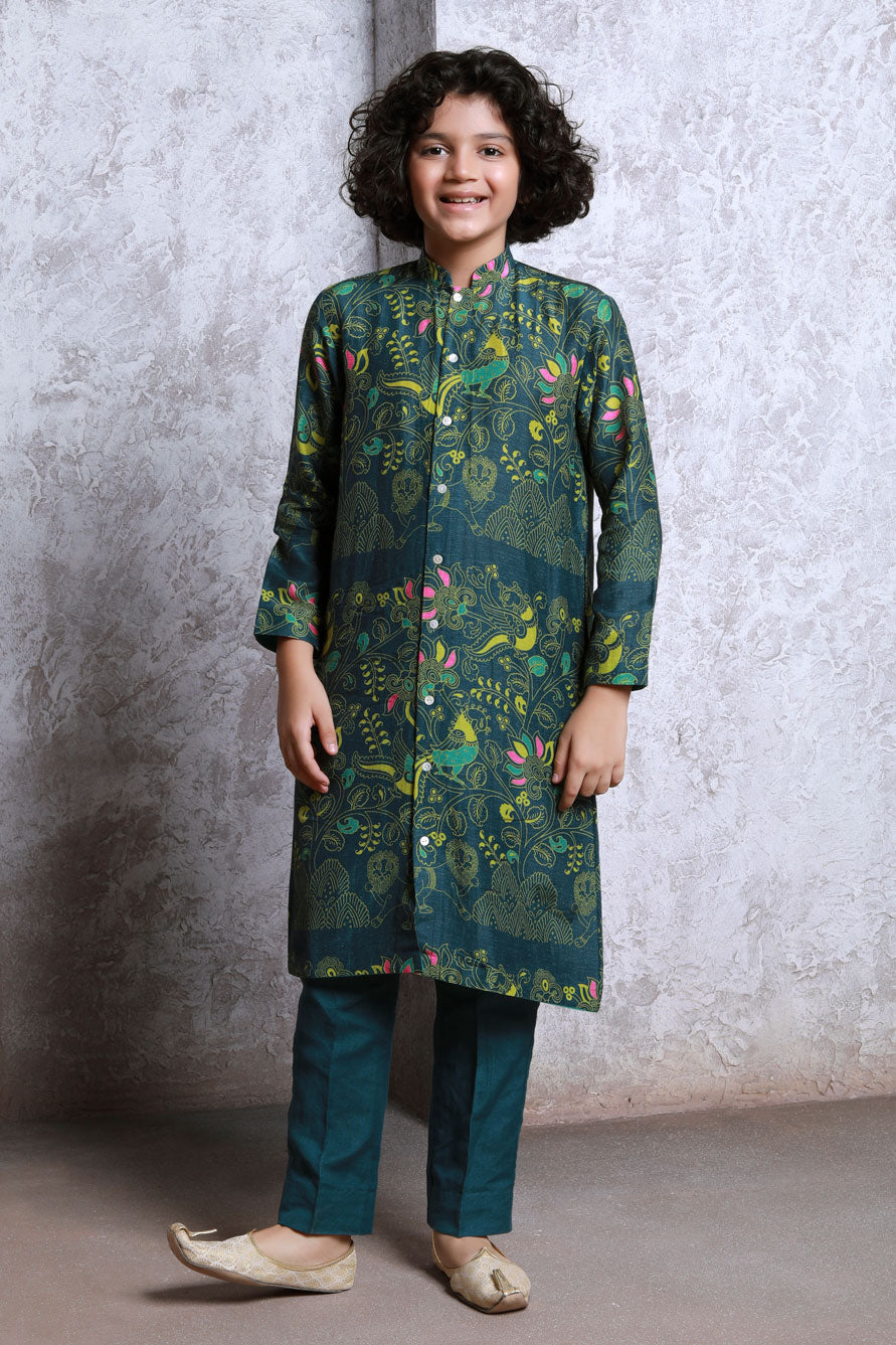 Bagh Green Set (Boy) | SHOBITAM
