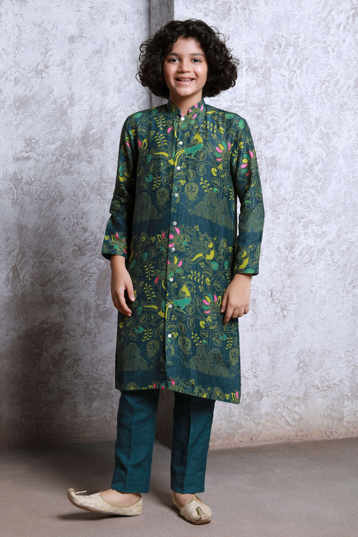 Bagh Green Set (Boy) | SHOBITAM