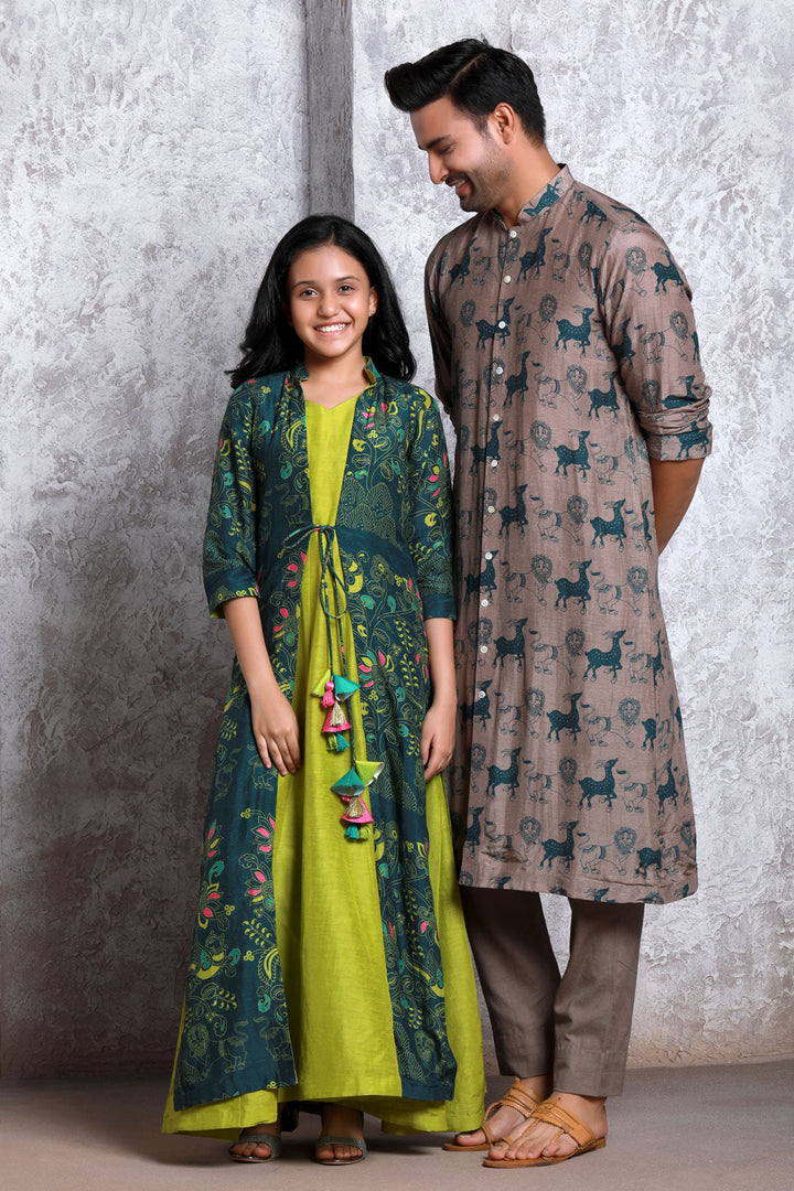 Bagh Green set (girl) | SHOBITAM