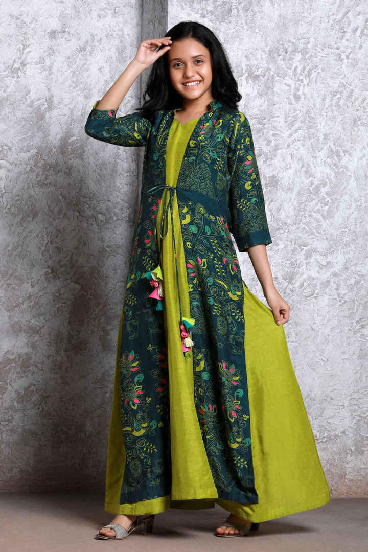 Bagh Green set (girl) | SHOBITAM