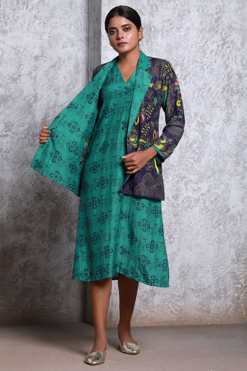 Bagh Purple Reversible Jacket | SHOBITAM