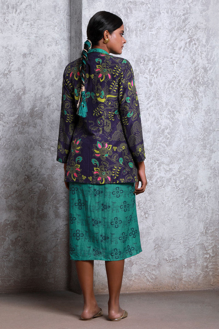 Bagh Purple Reversible Jacket | SHOBITAM