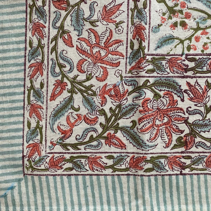 Bel  Hand Block Printed Table Runner, 100% cotton, 13" x 72"