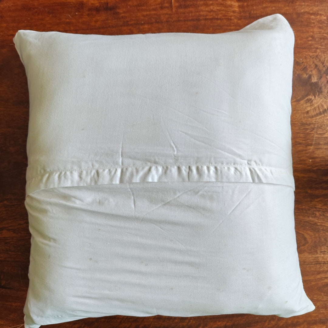 Tara White Chikankari Cushion Cover, 18" x 18", Pack of 1 | SHOBITAM