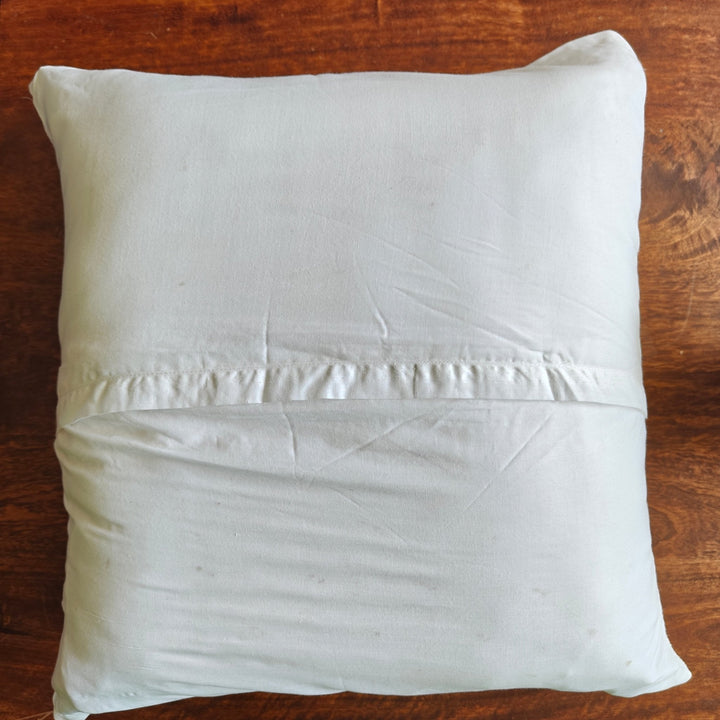Tara White Chikankari Cushion Cover, 18" x 18", Pack of 1 | SHOBITAM
