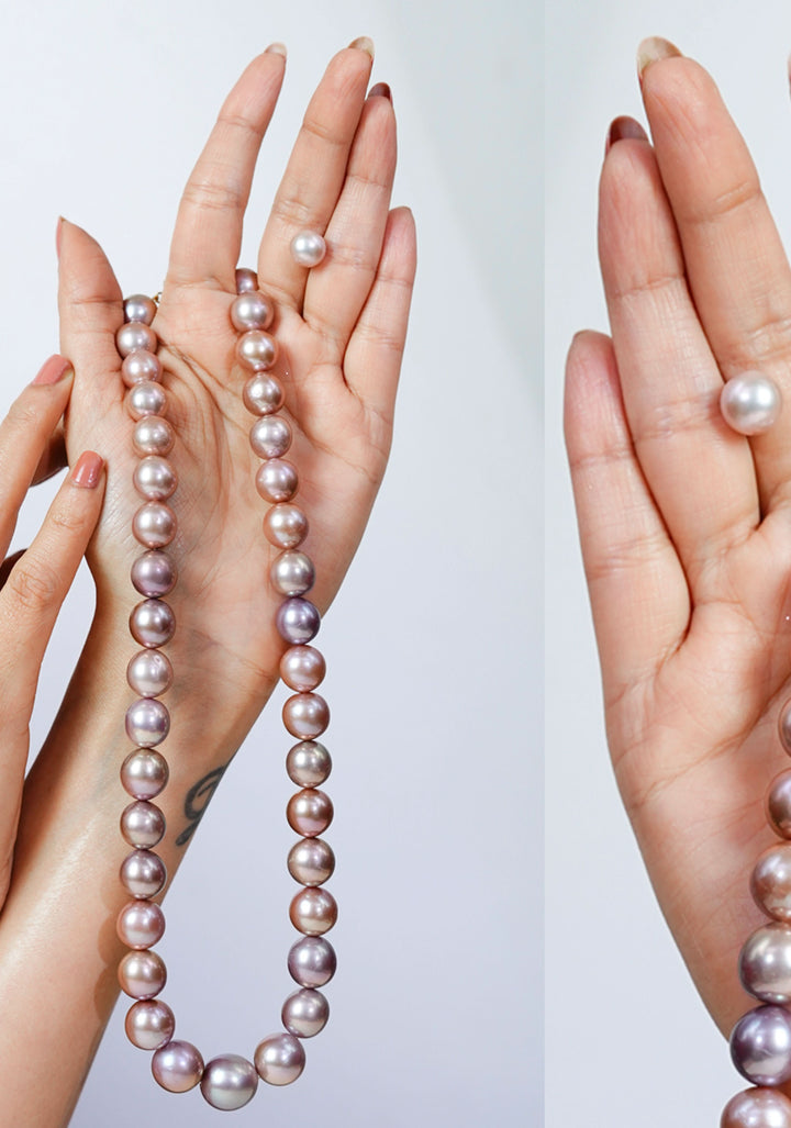 CP 627 Shimmering Lavender Pearl Necklace Set